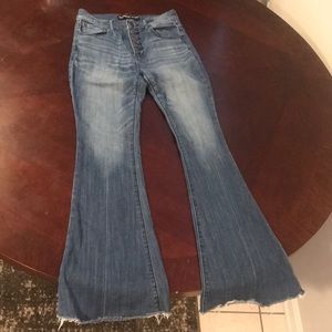 Raw hemmed bell bottoms